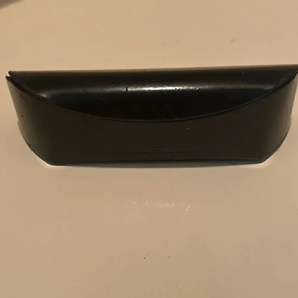Ferragamo Flap Top Hard Glasses Case Solid Black Sunglass Holder